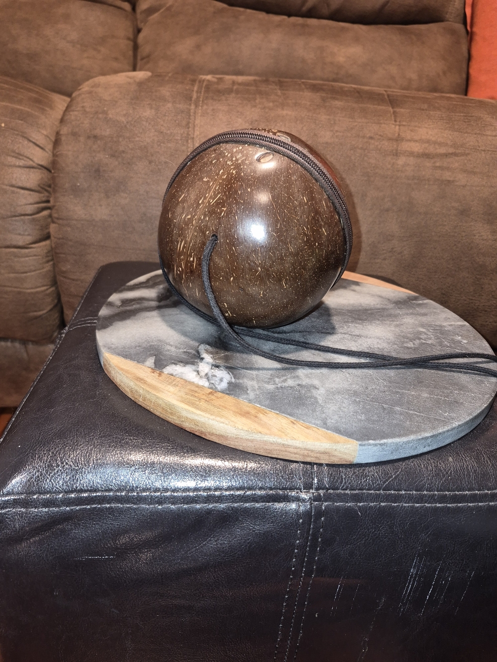 Source Unknown Round Coconut Mini Bag in Brown